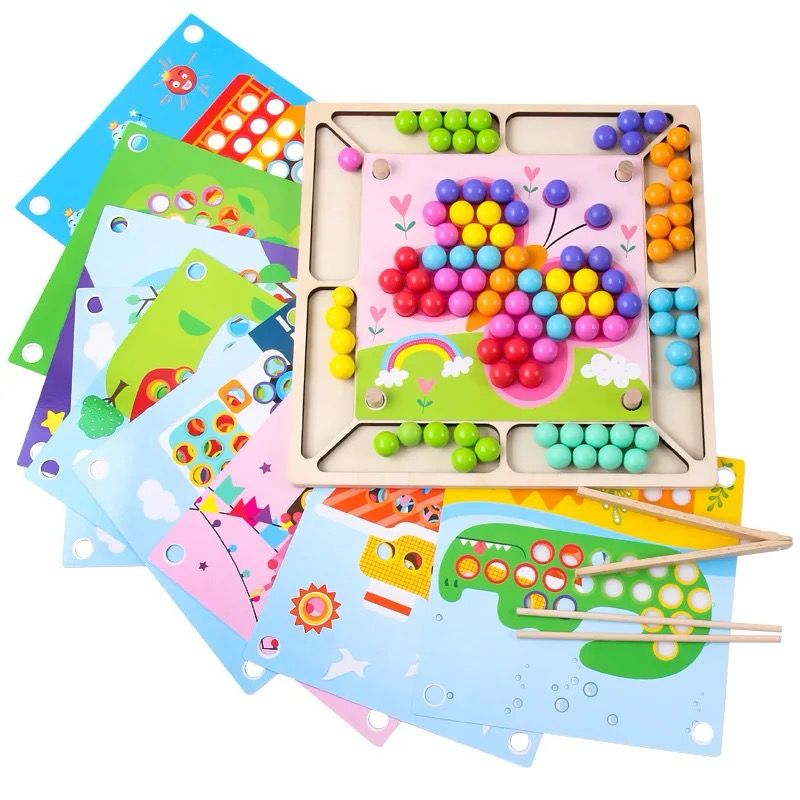 Montessori Rainbow Beads Sorting Activity | Fine Motor and Color Matching Toy