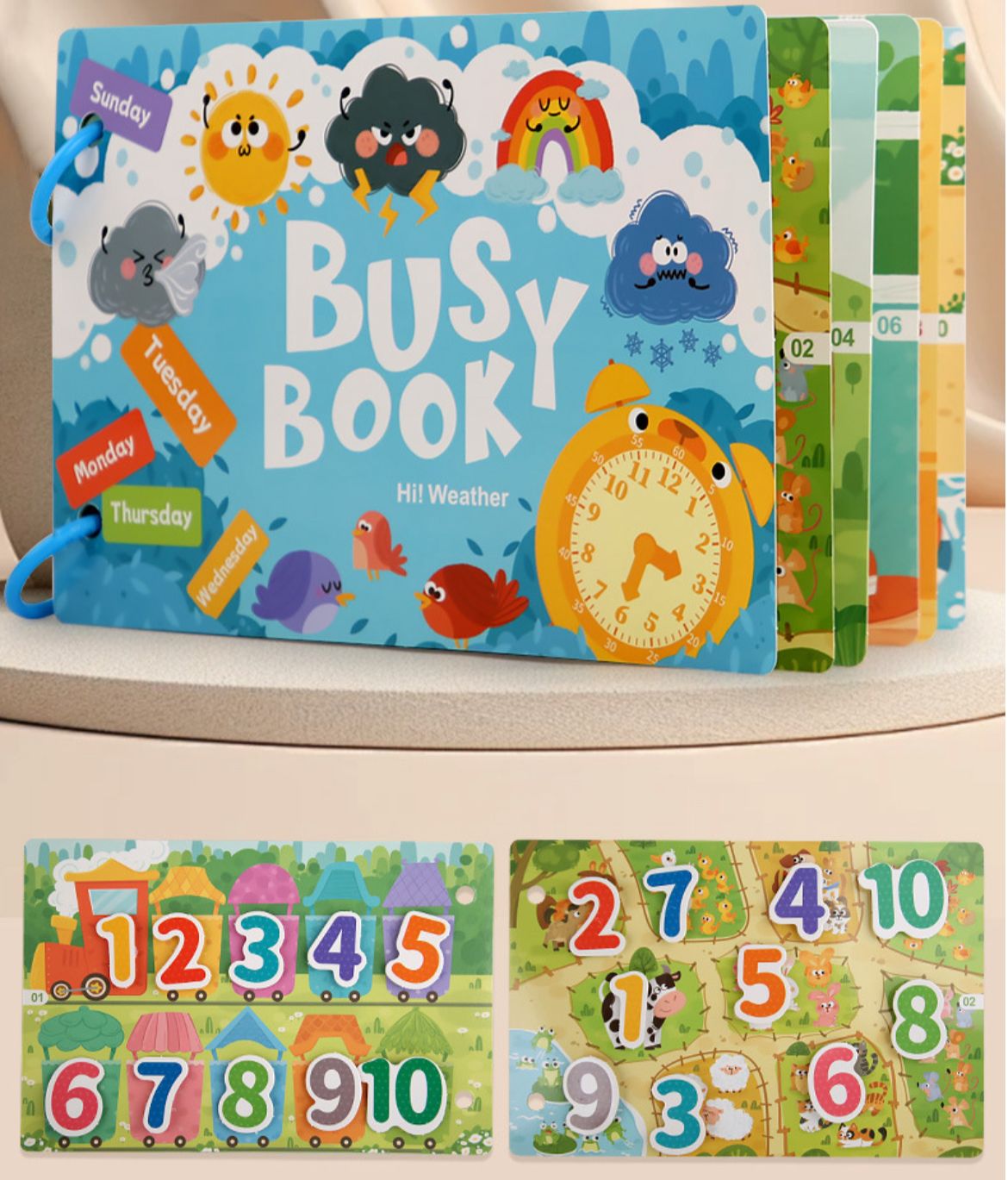 Mini Busy Book - Tema de los números | Libro de actividades de matemáticas, conteo y números para preescolares