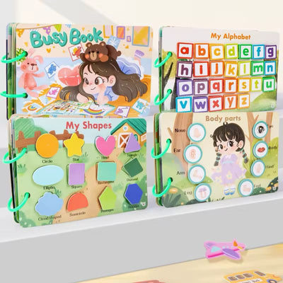 Mini libro de actividades con 12 actividades de aprendizaje práctico - Educación temprana interactiva para niños pequeños y preescolares