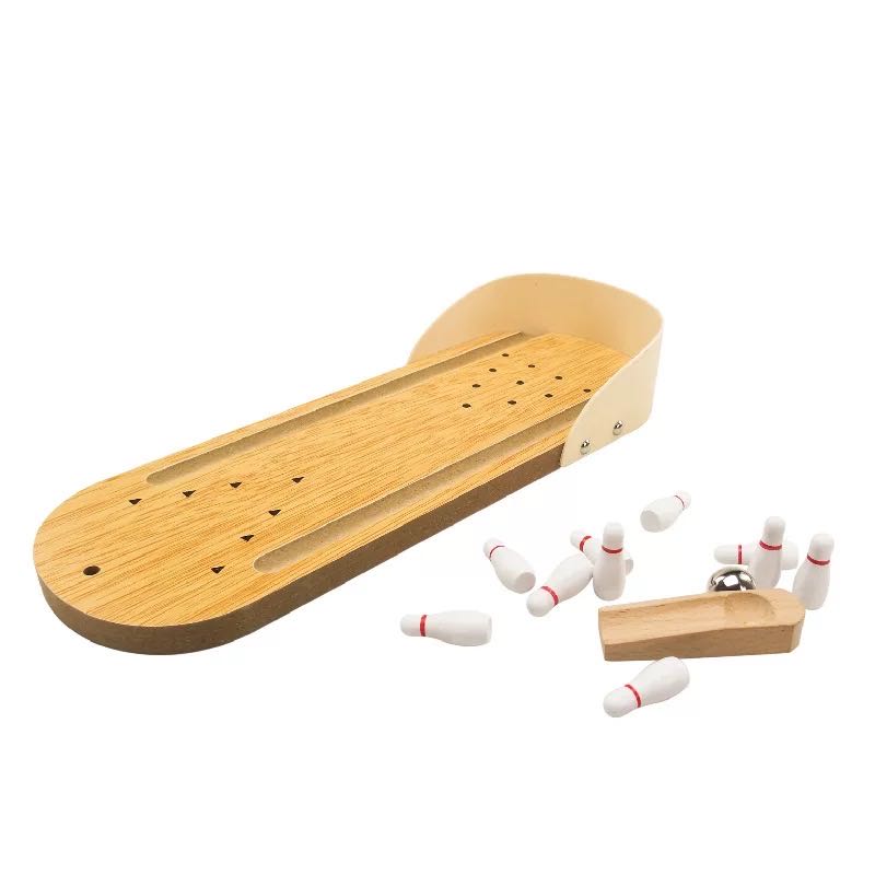 Mini juego de bolos de madera - Juguetes para desarrollar la motricidad fina