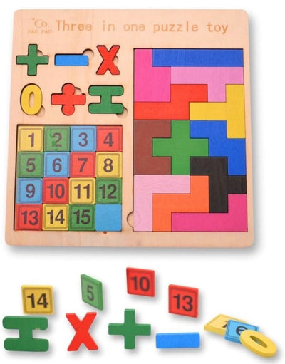 Fidtoy Montessori Puzzle numéroté 3 en 1