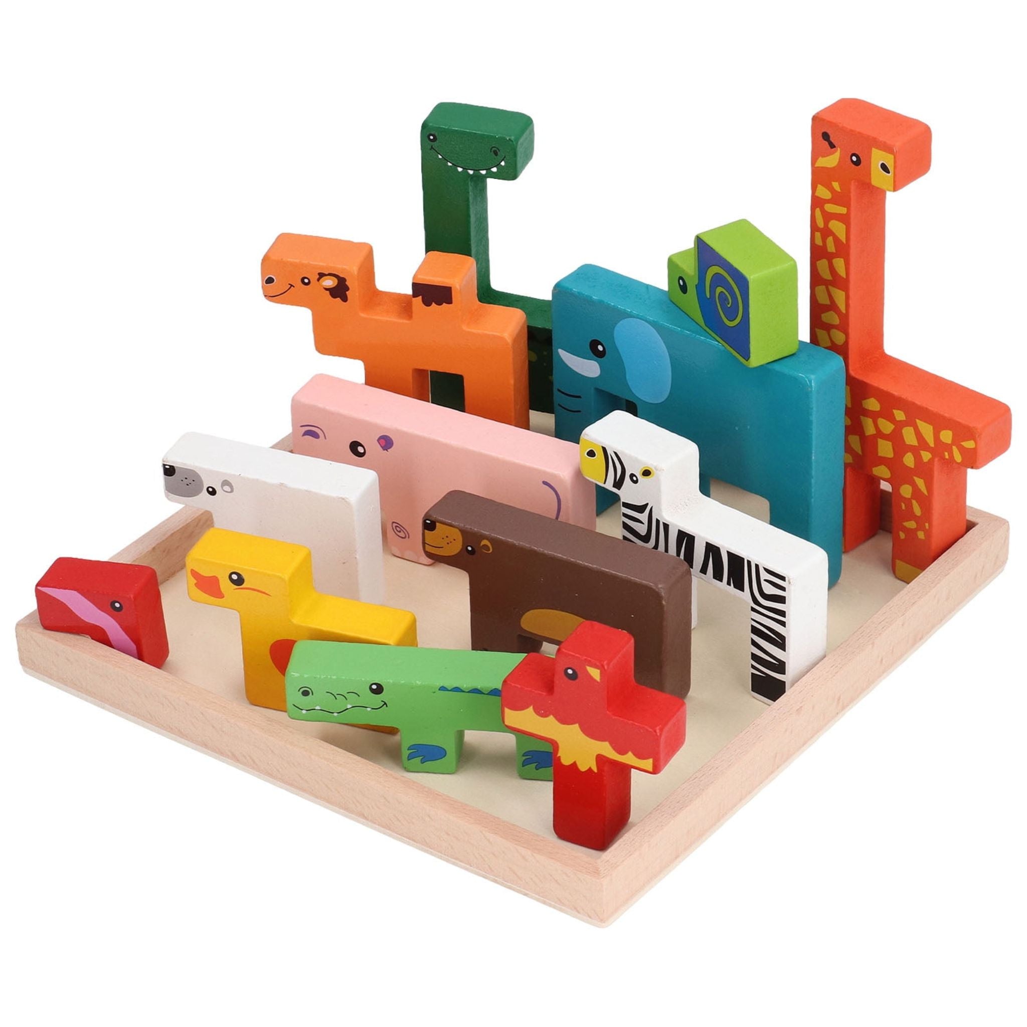 Bloques de construcción de animales Montessori