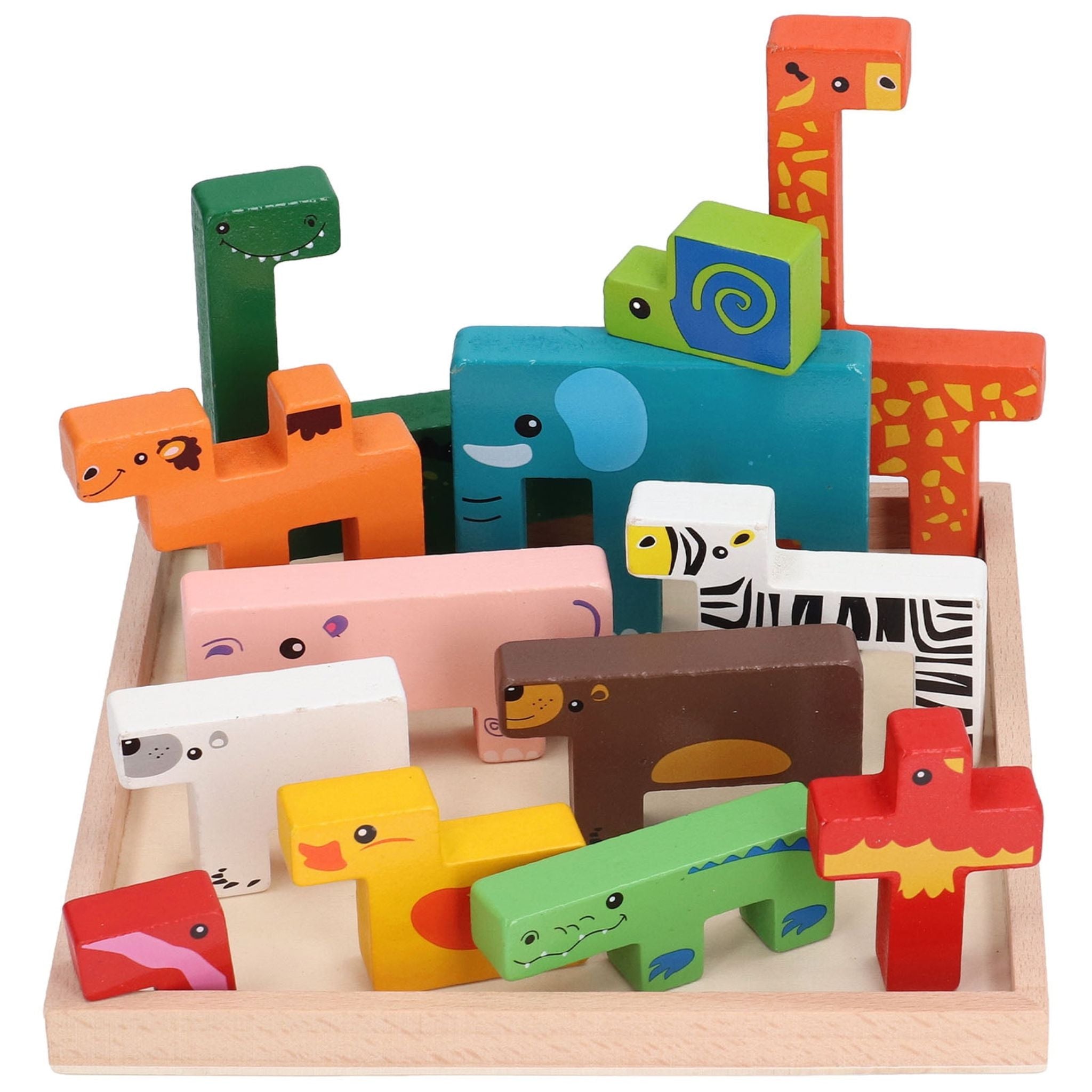 Bloques de construcción de animales Montessori