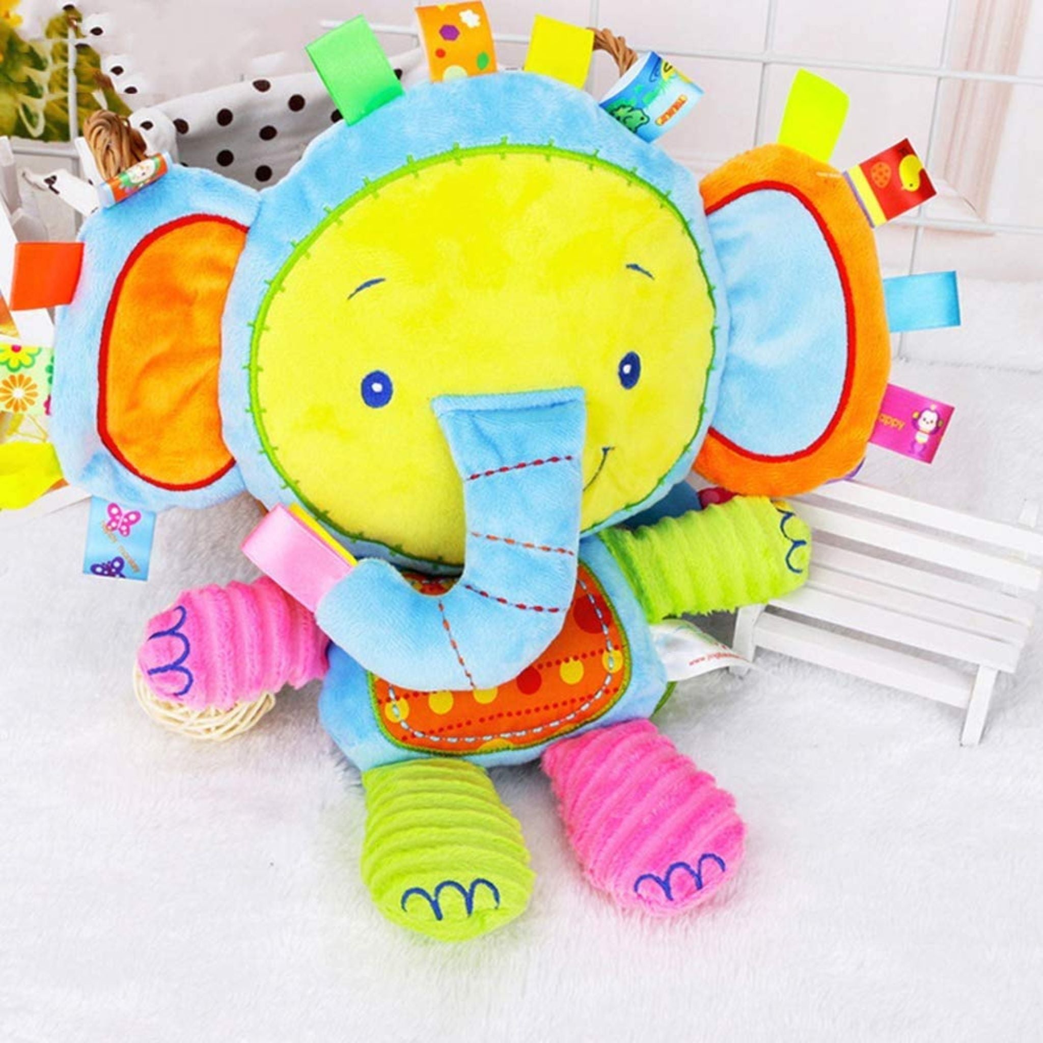 Elefante de peluche Montessori para bebé