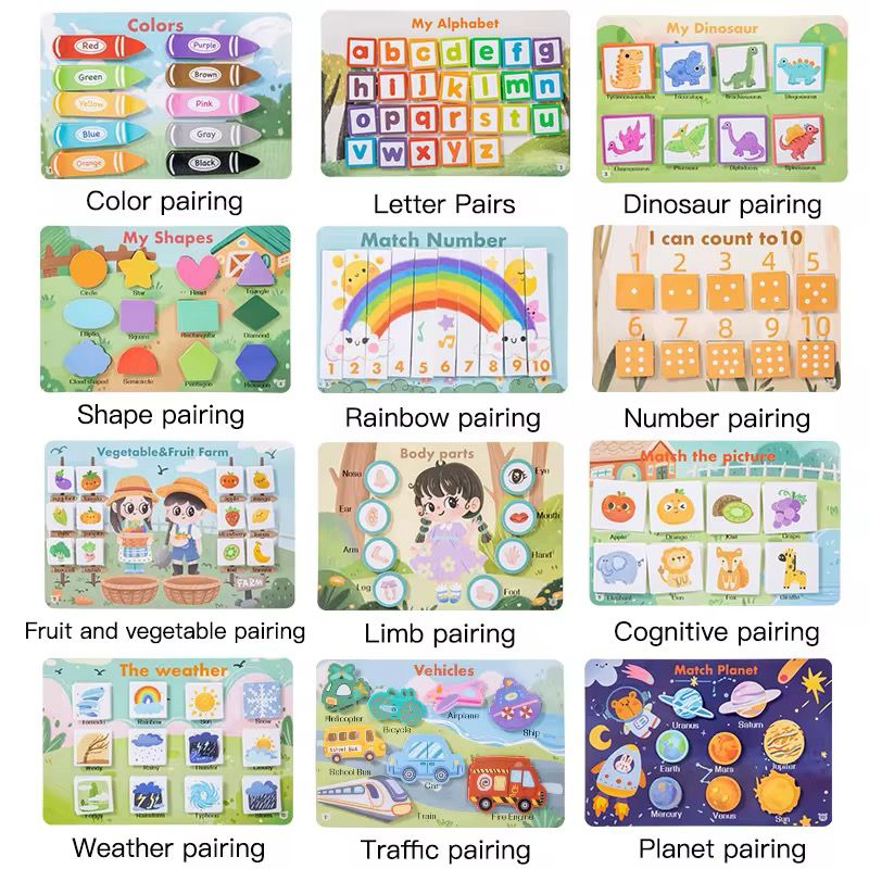 Mini libro de actividades con 12 actividades de aprendizaje práctico - Educación temprana interactiva para niños pequeños y preescolares