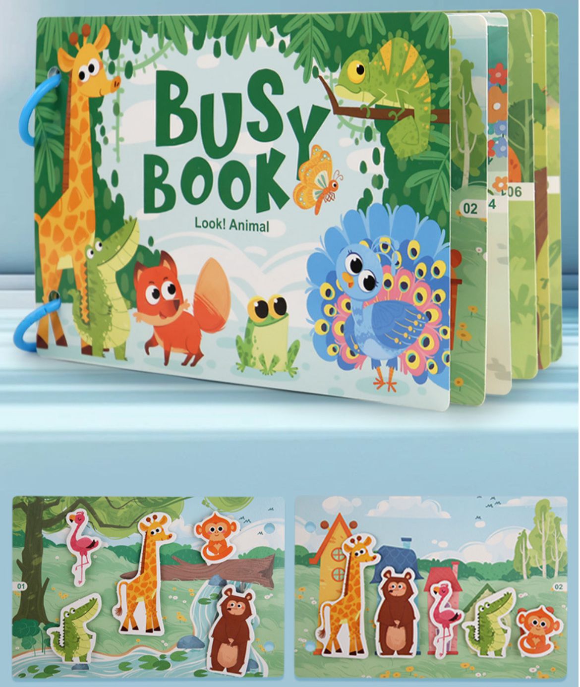 Mini Libro de Actividades - Temática Animales del Bosque | Emparejamiento y Descubrimiento Interactivo de Animales para Niños Pequeños