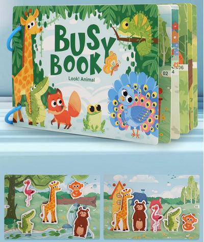 Mini Libro de Actividades - Temática Animales del Bosque | Emparejamiento y Descubrimiento Interactivo de Animales para Niños Pequeños