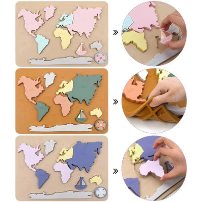 Mapa de los continentes de Montessori