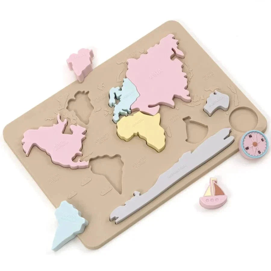 Mapa de los continentes de Montessori