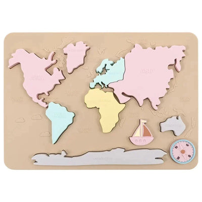 Mapa de los continentes de Montessori
