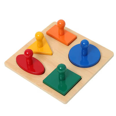 Puzzle géométrique Montessori avec boutons | Activité sensorielle pour tout-petits