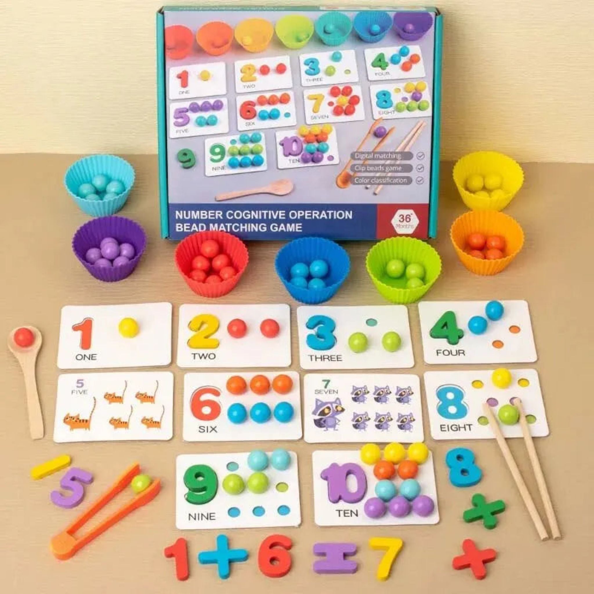 Juego de conteo de matemáticas Montessori