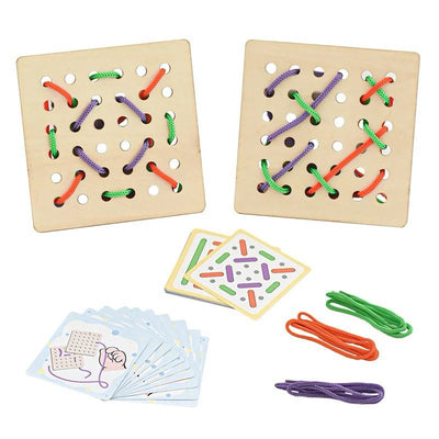 Juego Montessori de emparejar patrones con cuerdas – Actividad de motricidad fina y discriminación visual para preescolares