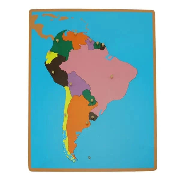 Mapa de rompecabezas Montessori de América del Sur