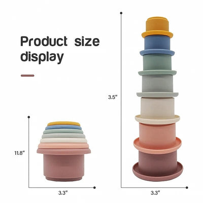 Fidtoy Silicone Stacking Cups Montessori Sensory Toy for Babies