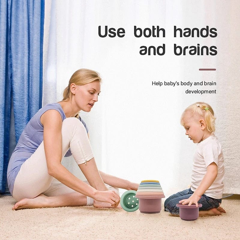 Fidtoy Silicone Stacking Cups Montessori Sensory Toy for Babies