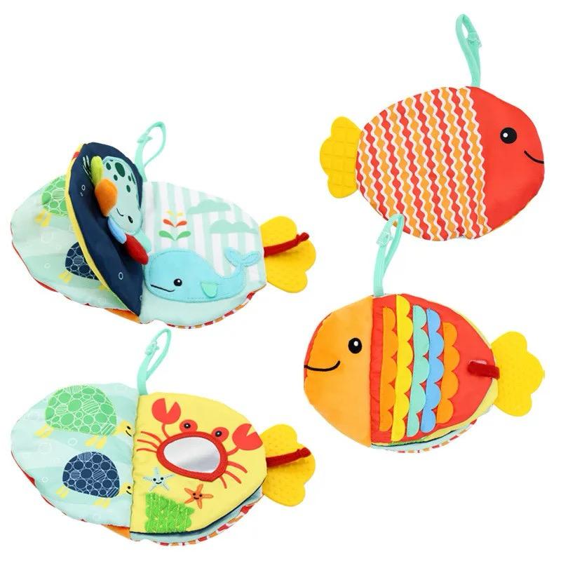 Libro Sensorial para Bebés con Forma de Pez – Libro de Tela Interactivo para el Aprendizaje Temprano