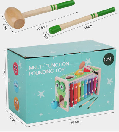Jouet à marteler Montessori avec xylophone, pêche et jeu magnétique