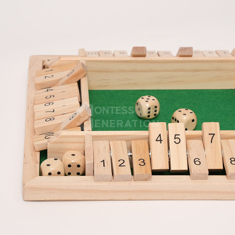 Fidtoy Wooden Number Dice Game for Kids 3+ Math Learning Toy