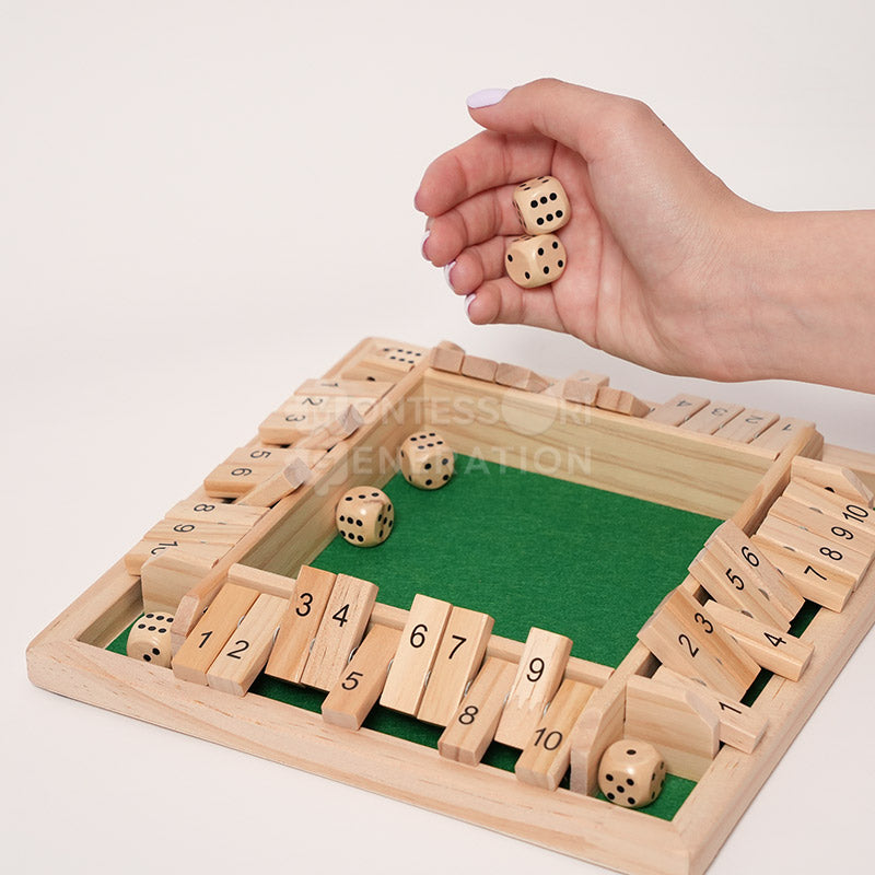 Fidtoy Wooden Number Dice Game for Kids 3+ Math Learning Toy