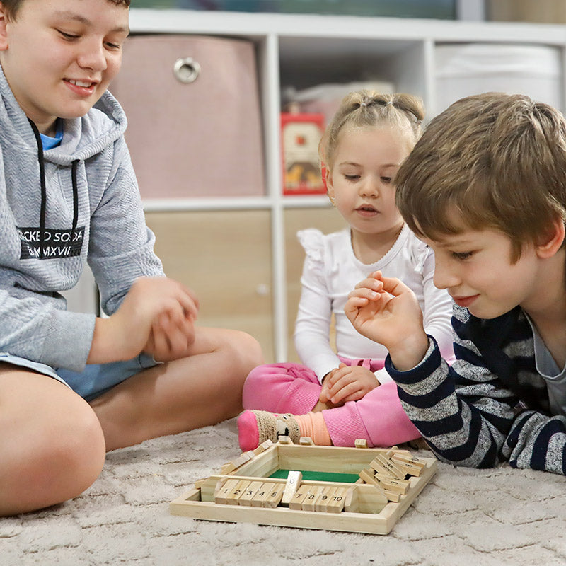 Fidtoy Wooden Number Dice Game for Kids 3+ Math Learning Toy