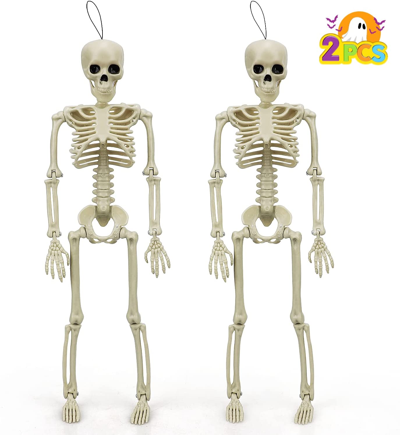 Fidtoy Posable Halloween Skeleton Decorations Set of 2
