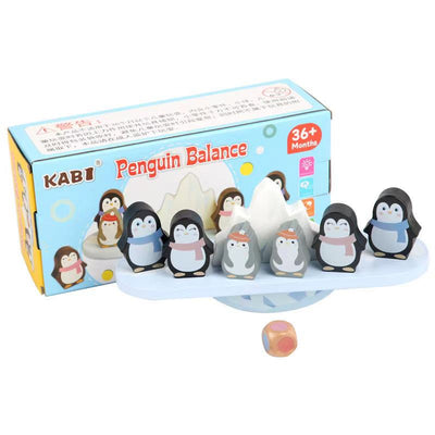 Juego de equilibrio de pingüinos de madera - Juguetes para desarrollar la motricidad fina