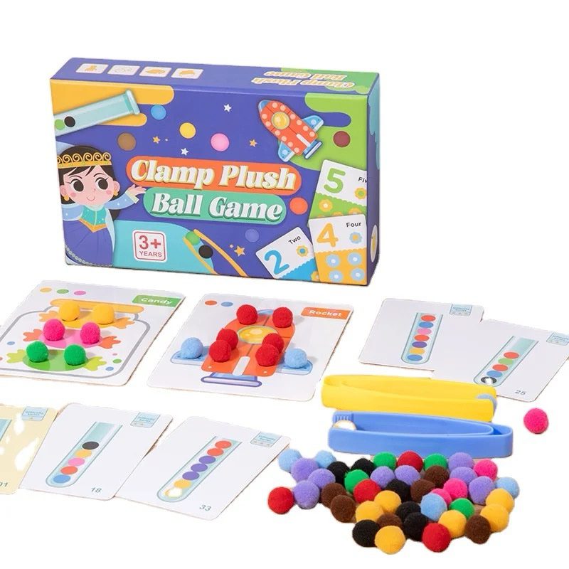 Activité de tri de balles en peluche à pince – Motricité fine, association des couleurs et jeu de comptage