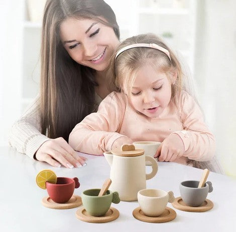 Juego de té de madera