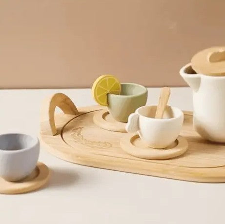 Juego de té de madera