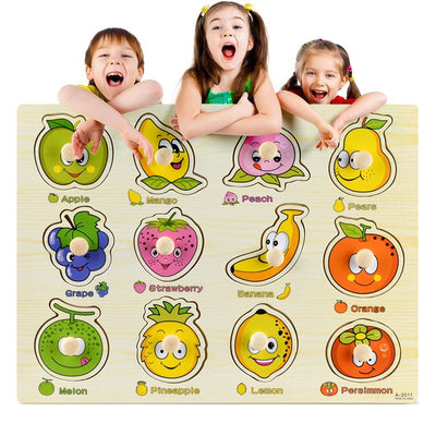 Fidtoy Wooden Vehicle Puzzle for Toddlers – Educational Learning Toy
