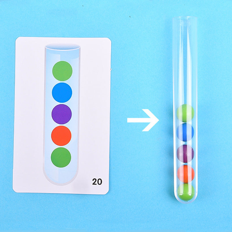 Montessori Beads Into Test-Tube Educational Toy