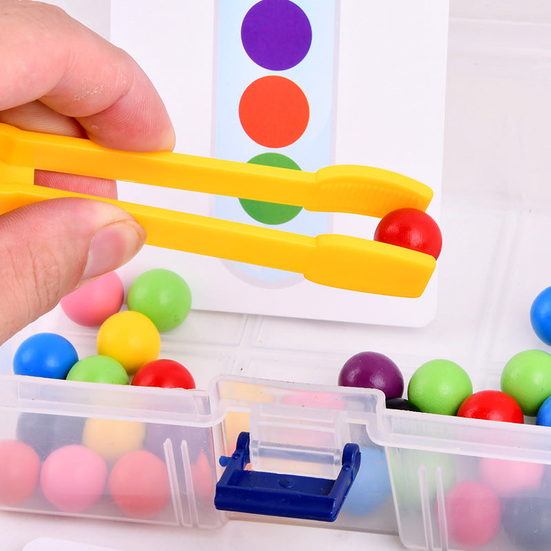 Montessori Beads Into Test-Tube Educational Toy