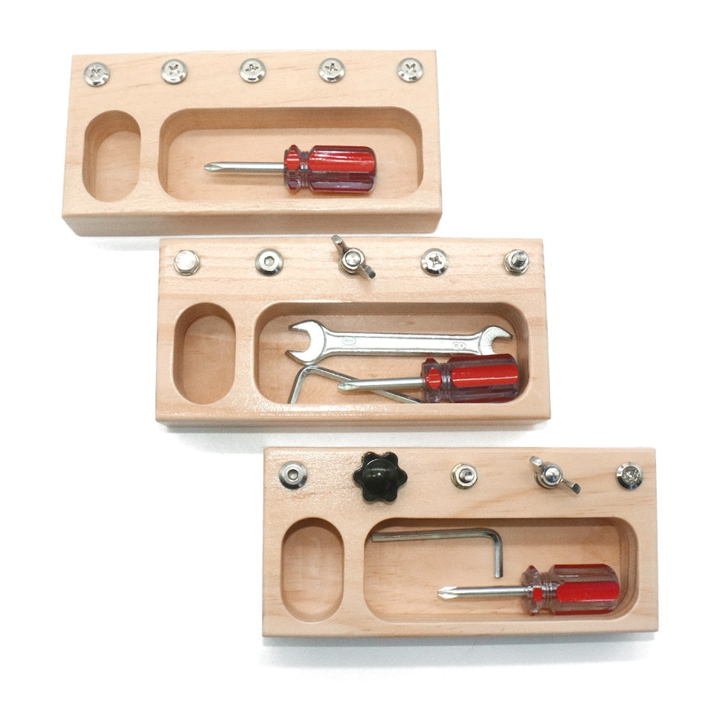 Fidtoy Montessori Screwdriver Busy Board for Toddlers – Fine Motor Skill Toy