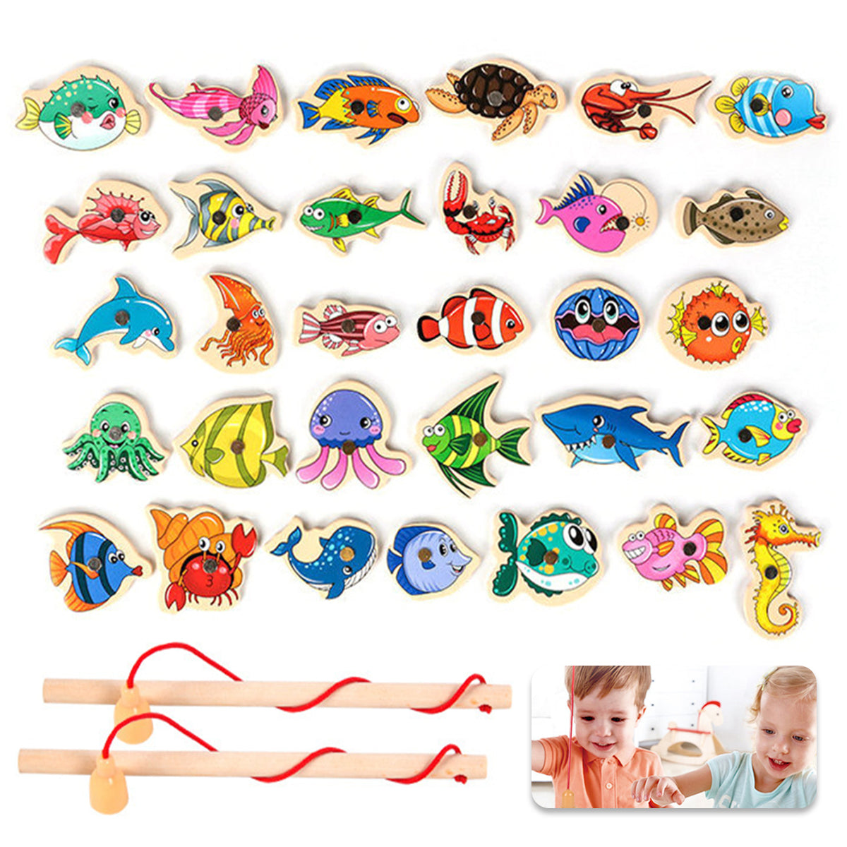 Pesca Magnética Montessori 31 PIEZAS