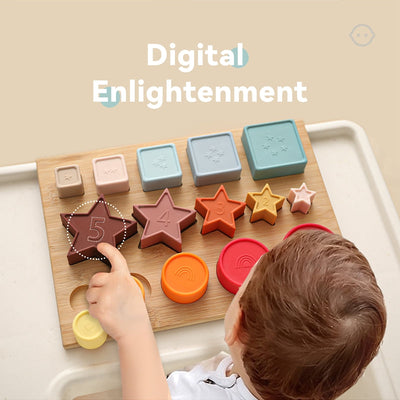 Juguete Montessori apilable de silicona suave