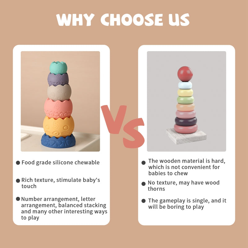 Montessori Soft Rubber Stacking Toy