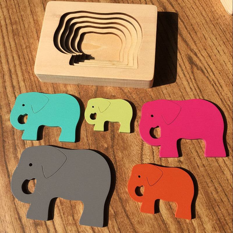 Rompecabezas incorporado de Fidtoy para niños pequeños