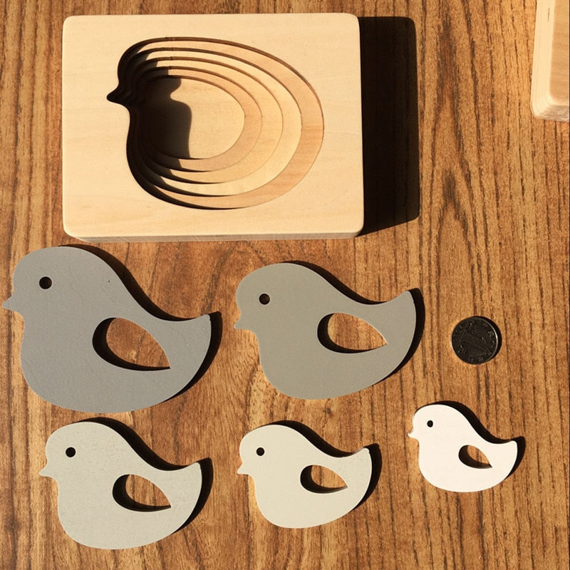 Rompecabezas incorporado de Fidtoy para niños pequeños