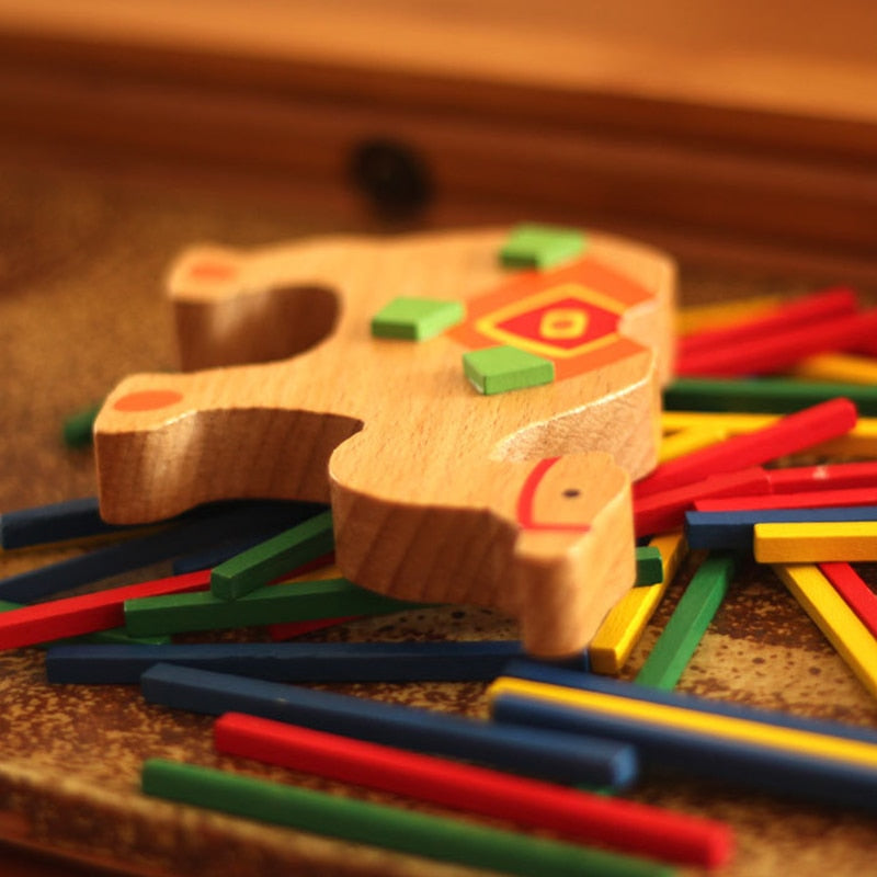 Fidtoy Camel & Elephant Tower Wooden Balance Toy