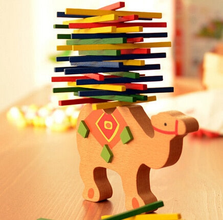 Fidtoy Camel & Elephant Tower Wooden Balance Toy