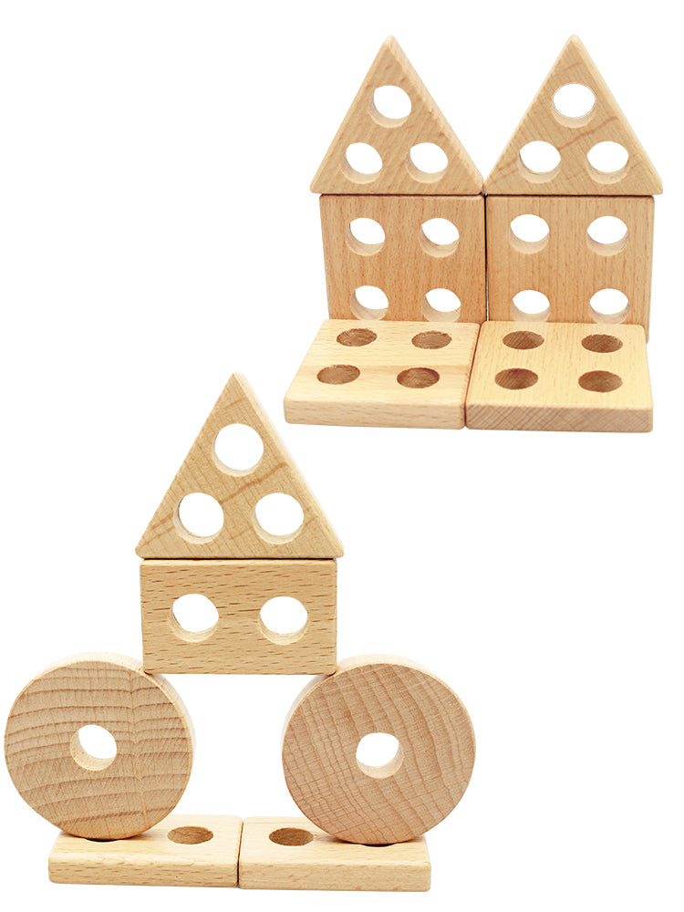 Juguete de aprendizaje de madera apilable y con clasificador de formas Fidtoy