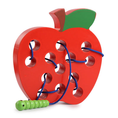 ✅ Juguetes educativos de madera Montessori - "Gusano come fruta"