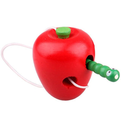 ✅ Juguetes educativos de madera Montessori - "Gusano come fruta"