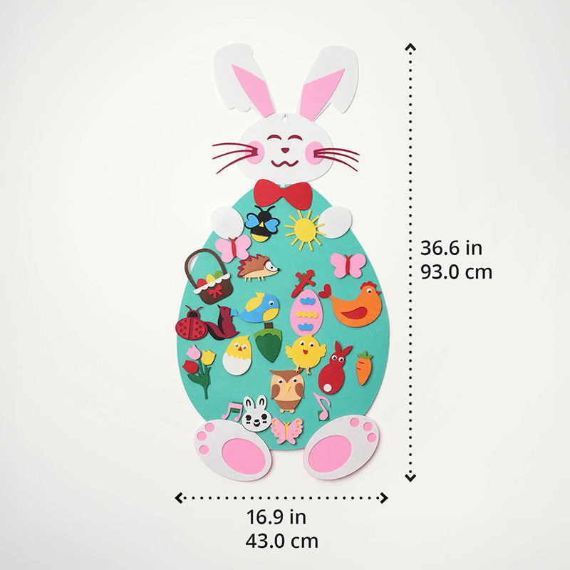 Fidtoy Felt Bunny Wall Activity Toy for Kids 1+ Easter Decor