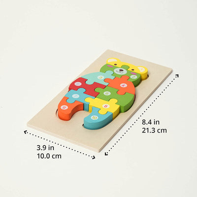 Jeu de puzzles en bois d'animaux Fidtoy pour tout-petits – Lot de 4 puzzles à formes pour enfants