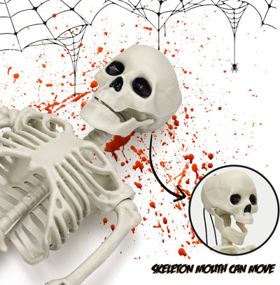 Fidtoy Posable Halloween Skeleton Decorations Set of 2