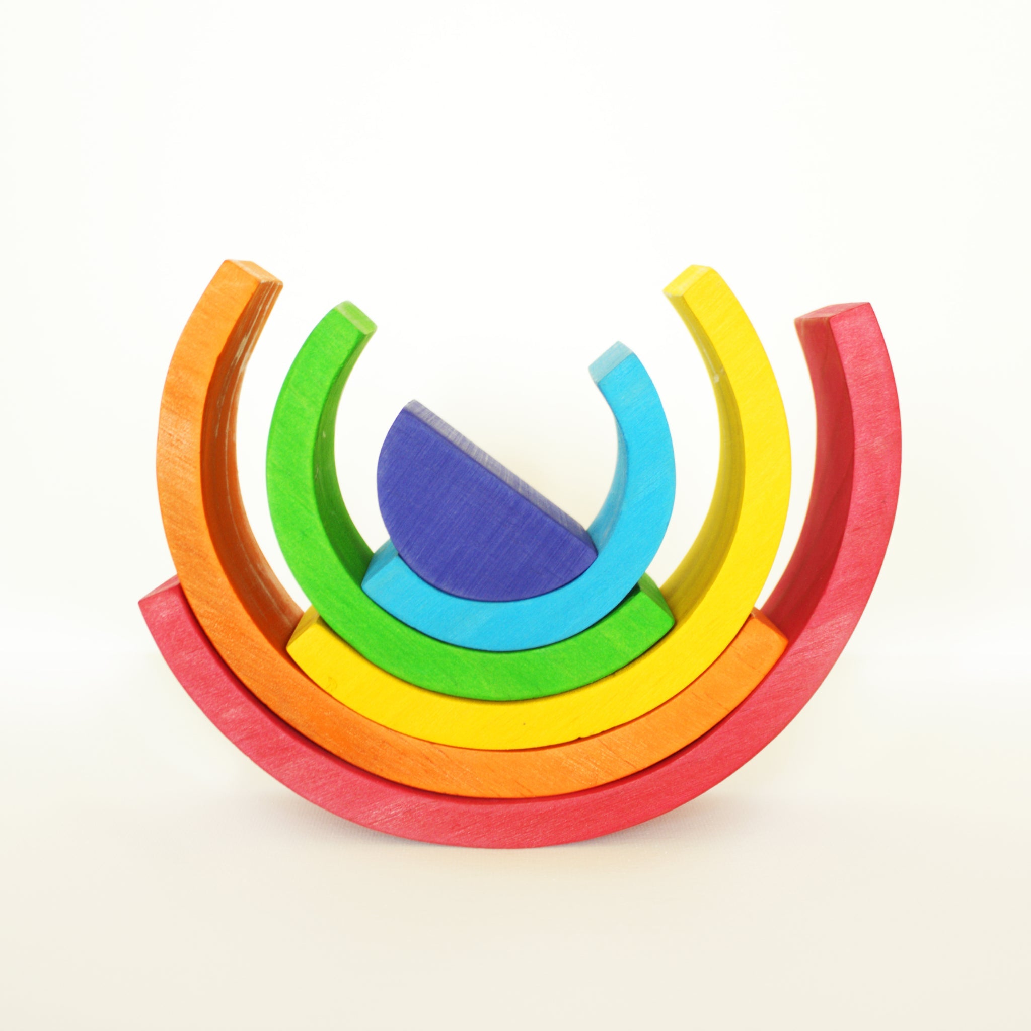 Fidtoy Rainbow Stacker Wooden Toddler Toy with 6 Arches