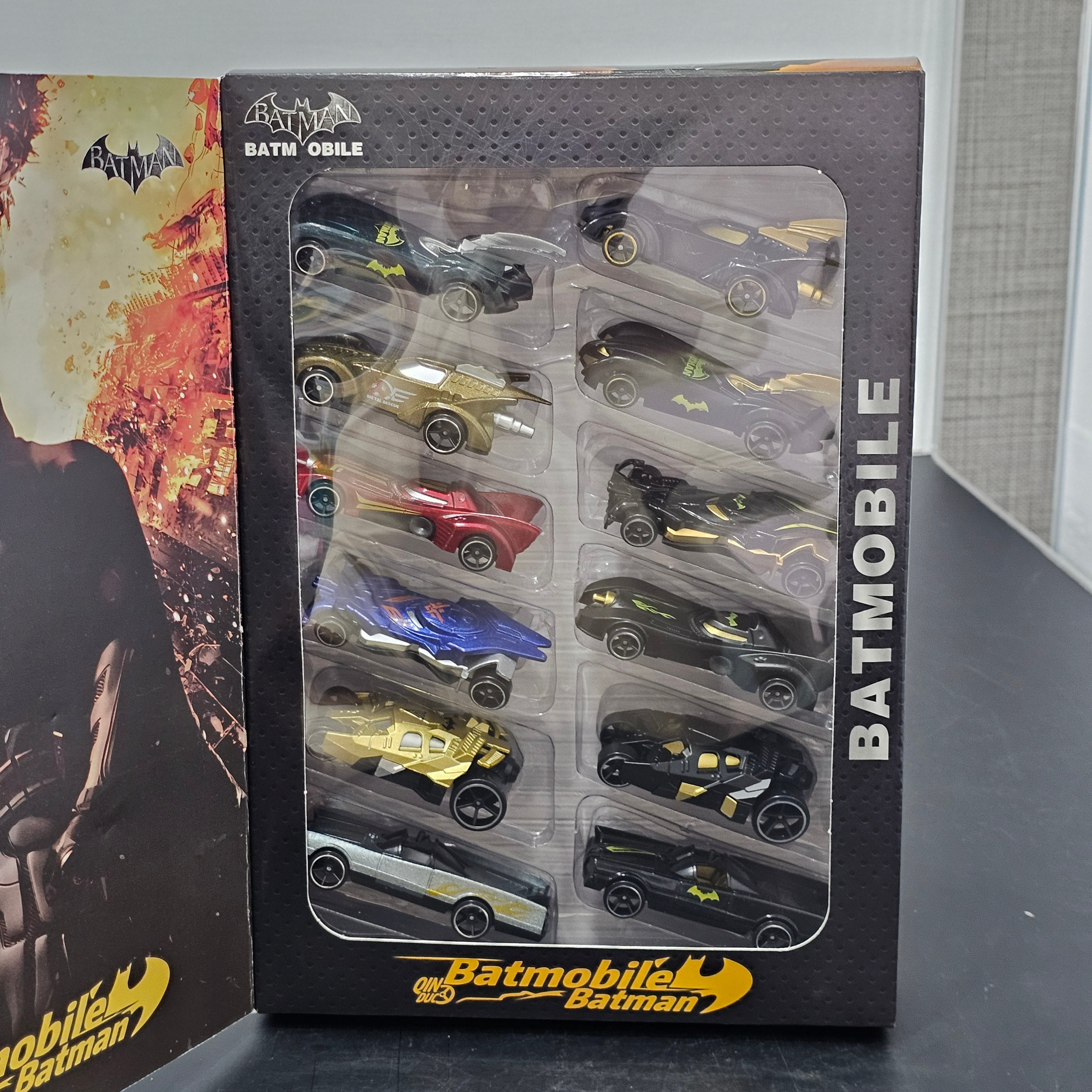 Set de coches de Batman de metal fundido a presión – 12 piezas | Colección de coches de juguete de superhéroes para niños | Bacha Toys