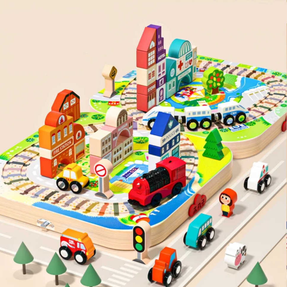 Train Track Montessori Wooden Blocks
